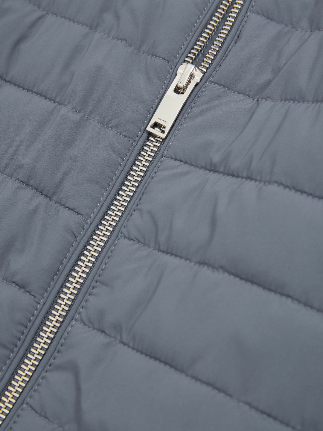 Hybrid Quilt and Knit Zip-Through Jacket in Airforce Blue Men | Reiss