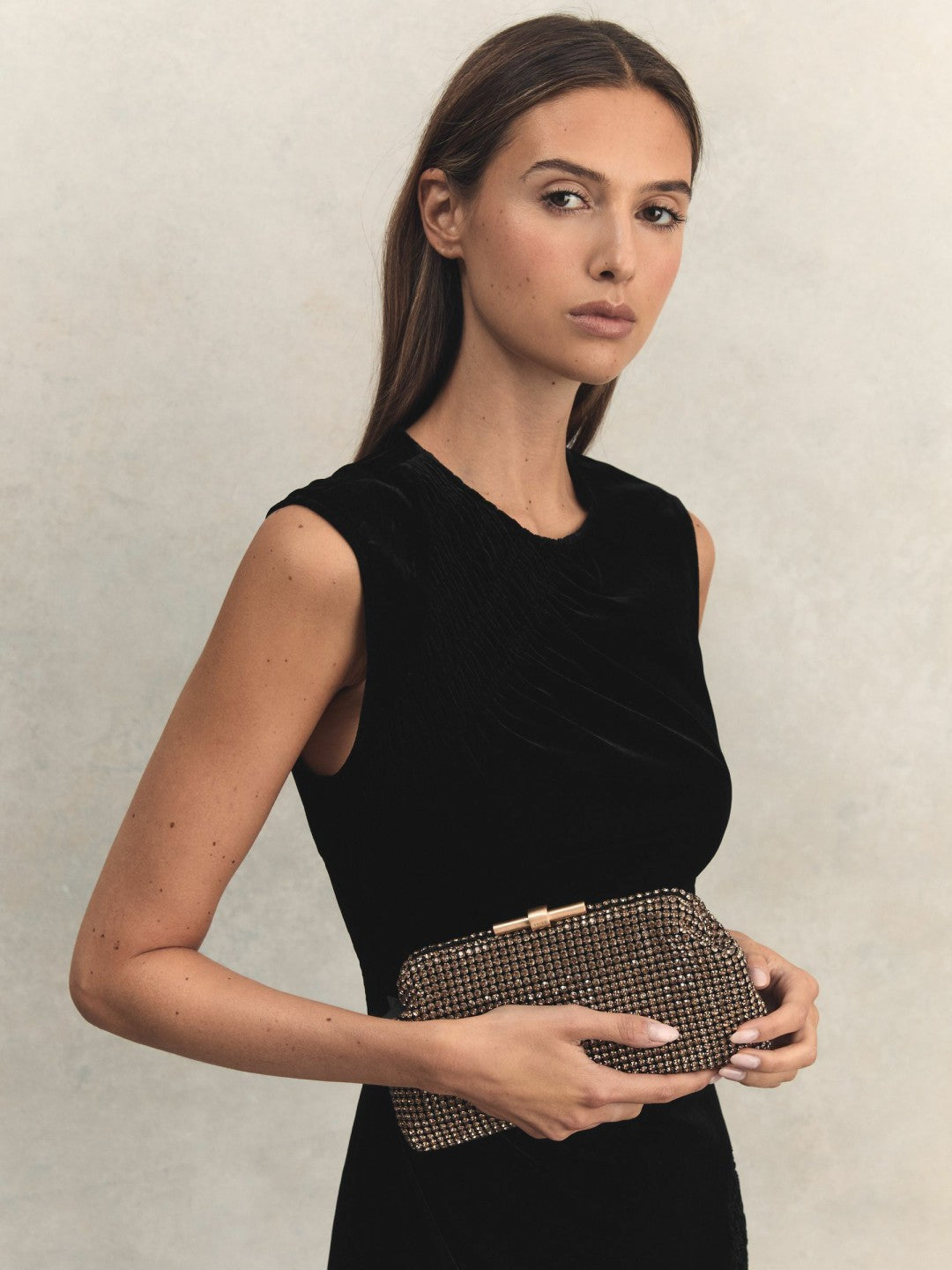 Embellished Clutch Bag in Gold Women | Reiss