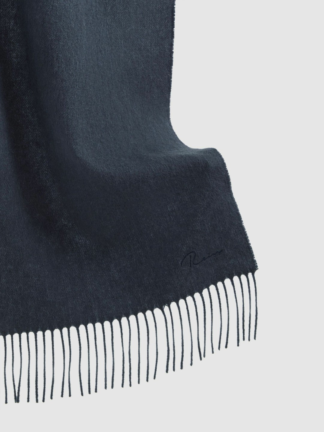 Wool and Cashmere Scarf in Airforce Blue Men | Reiss