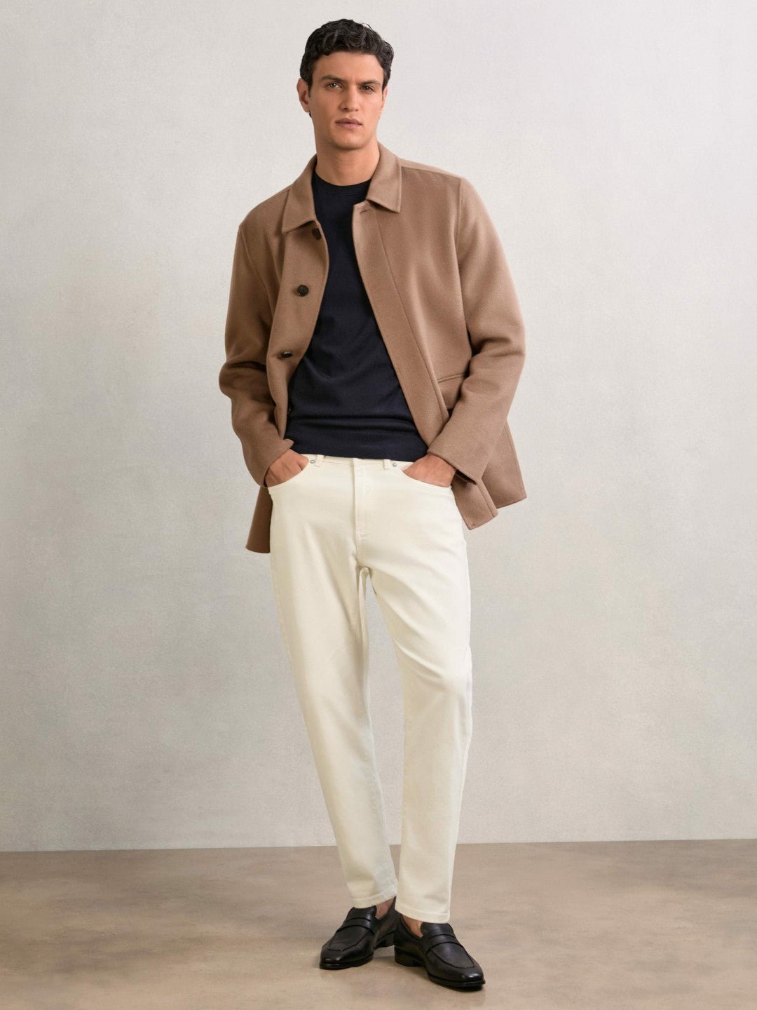 Relaxed-Fit Cropped Jeans in White Men | Reiss