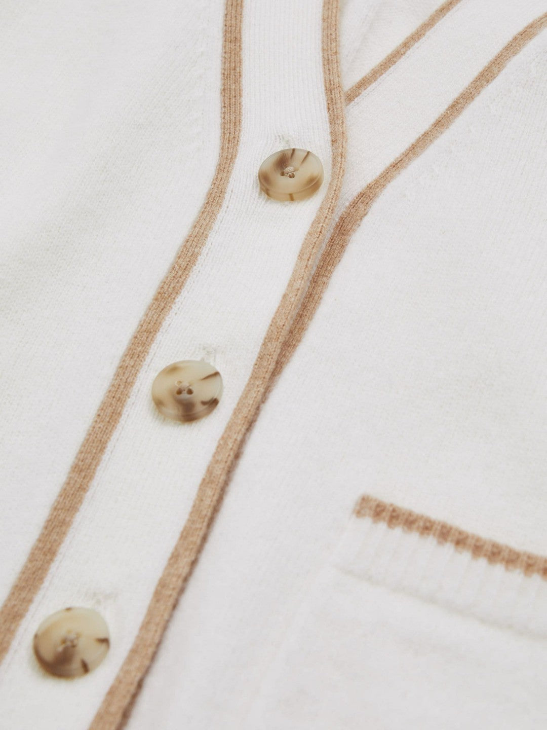4-9 yrs Wool-Blend Stripe-Detail Cardigan With Cashmere in Cream Children & Baby | Reiss