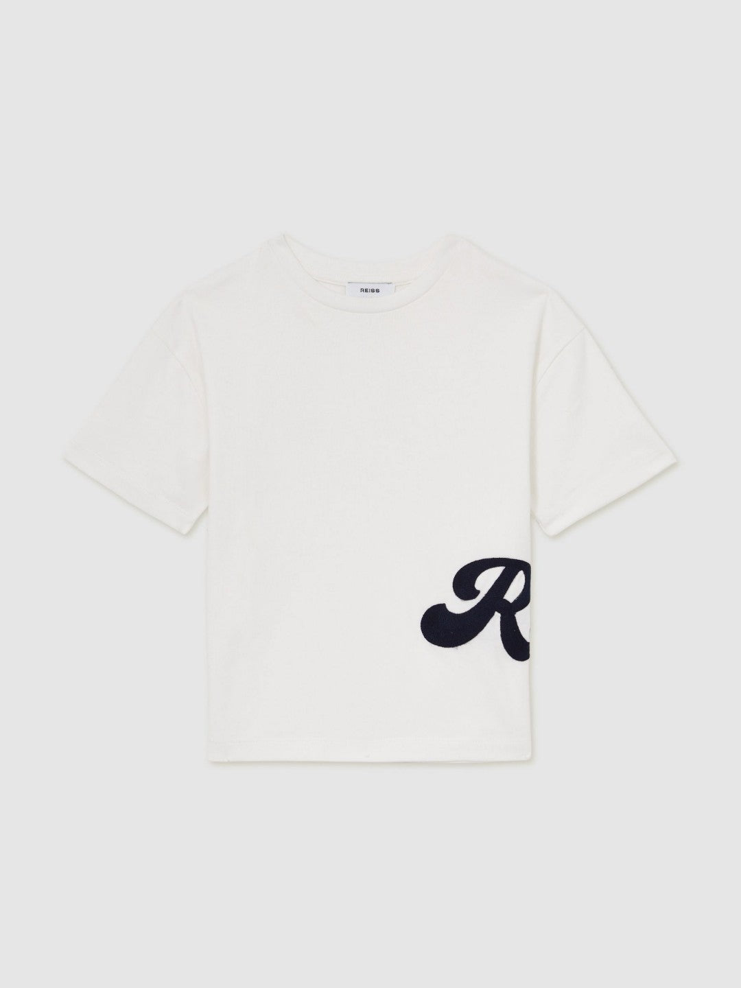 9-12 yrs Cotton Script-Logo Oversized T-Shirt in White Children & Baby | Reiss
