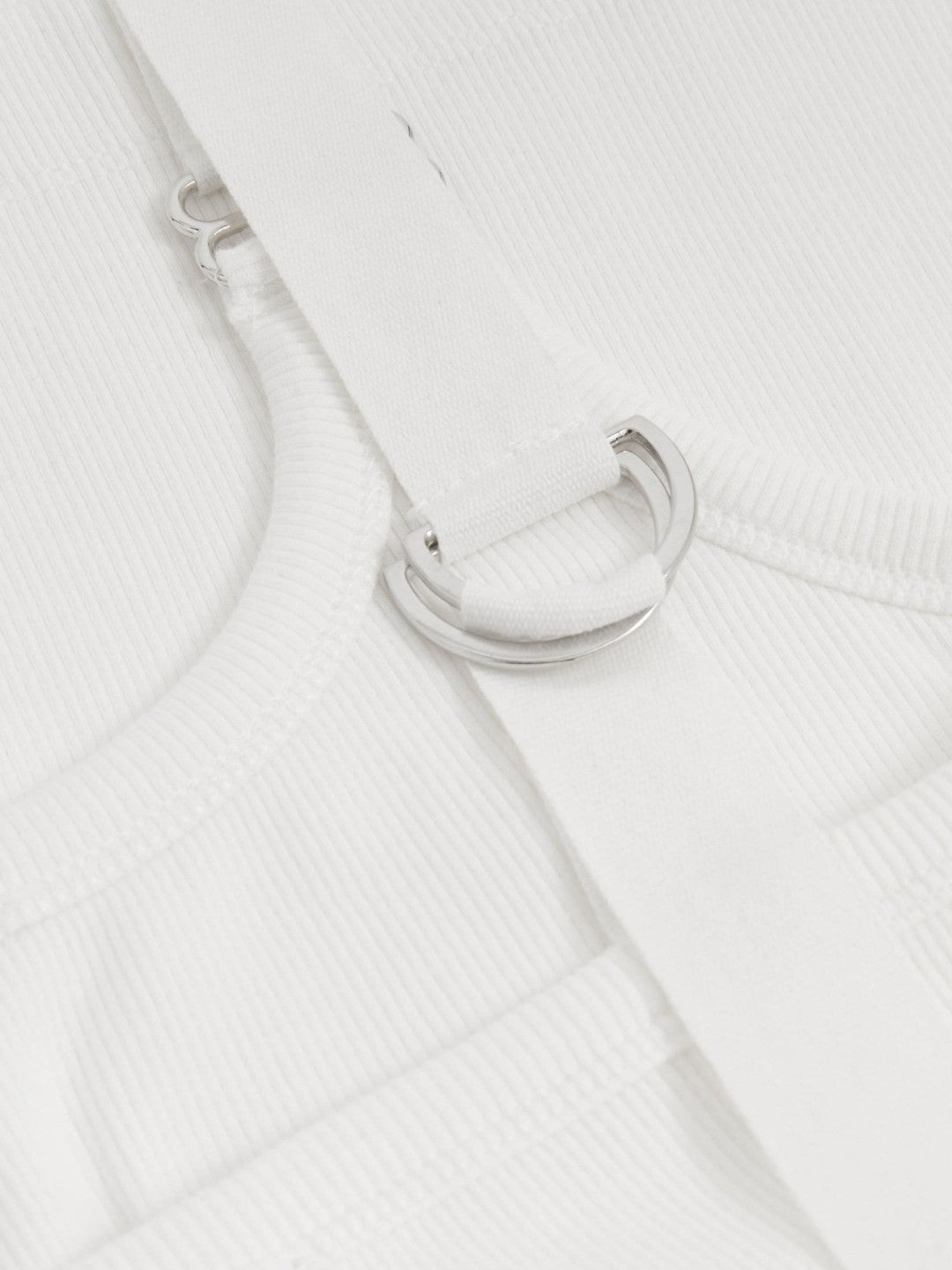 Stretch-Cotton D-Ring Strap Vest in White Women | Reiss