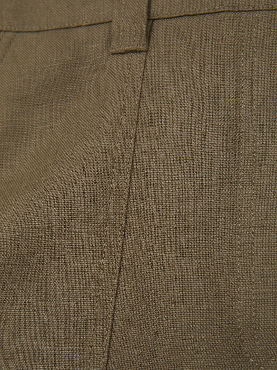 Linen Wide Leg Trousers in Khaki Women | Reiss