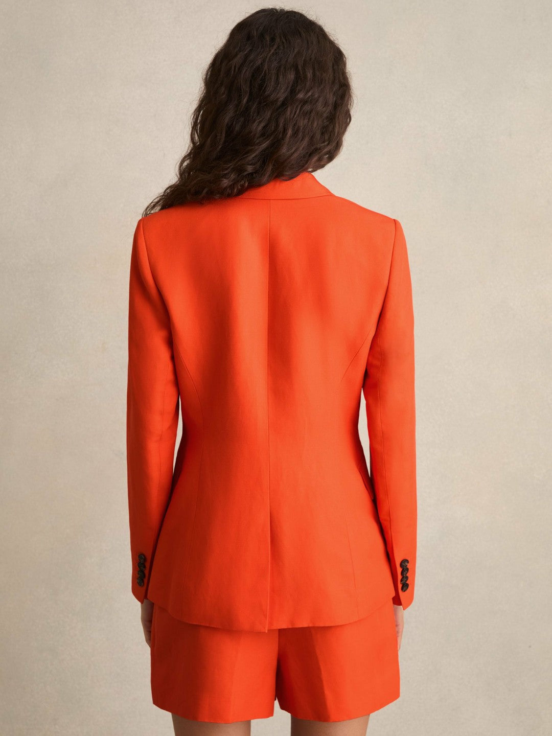 Single Breasted Suit Jacket With Linen in Orange Women | Reiss