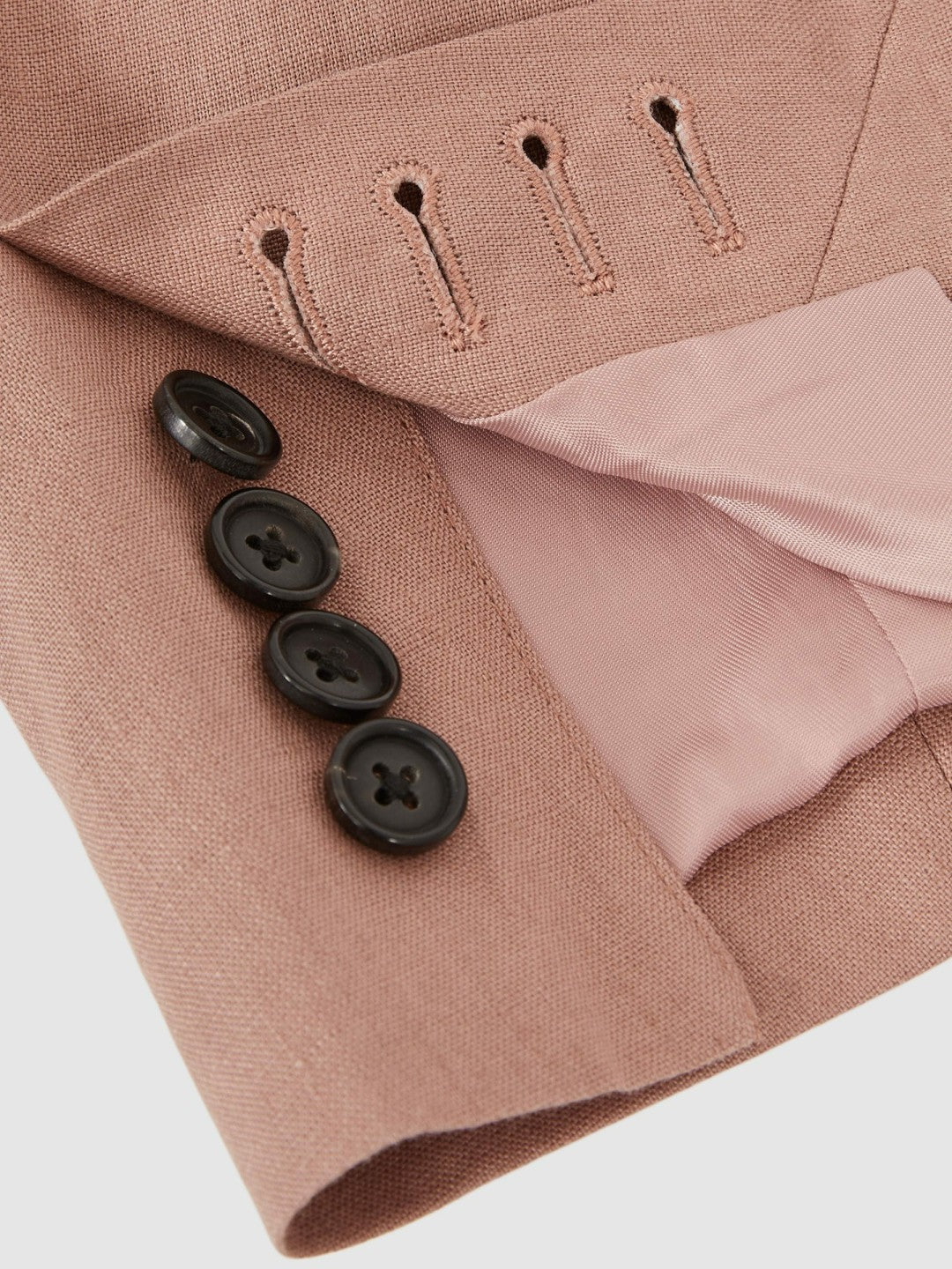 Single-Breasted Linen Suit Blazer Slim Fit in Rose Pink Men | Reiss