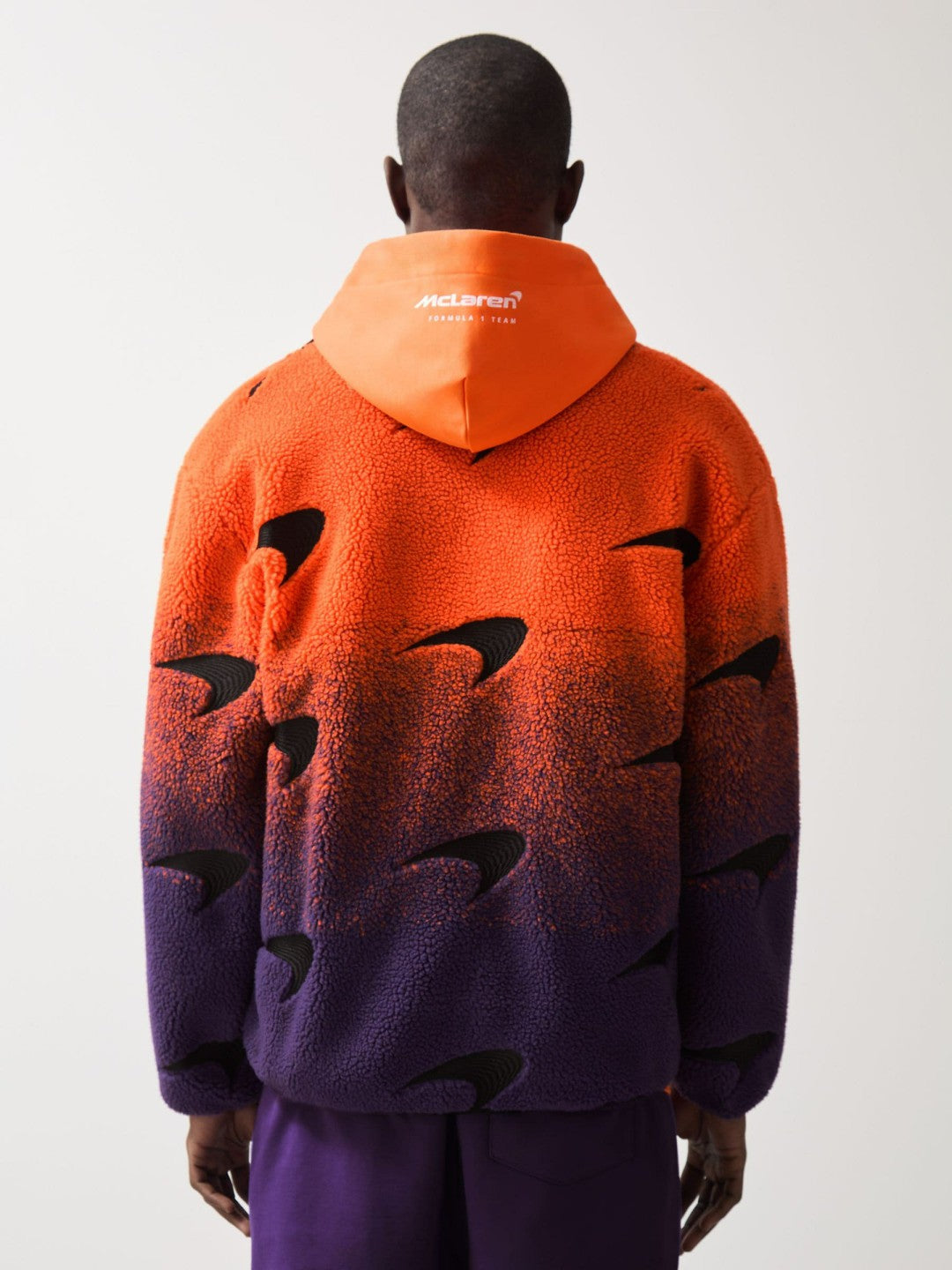Unisex Fit McLaren F1 Team Ombré Fleece Jacket in Papaya Orange/Purple Men | Reiss