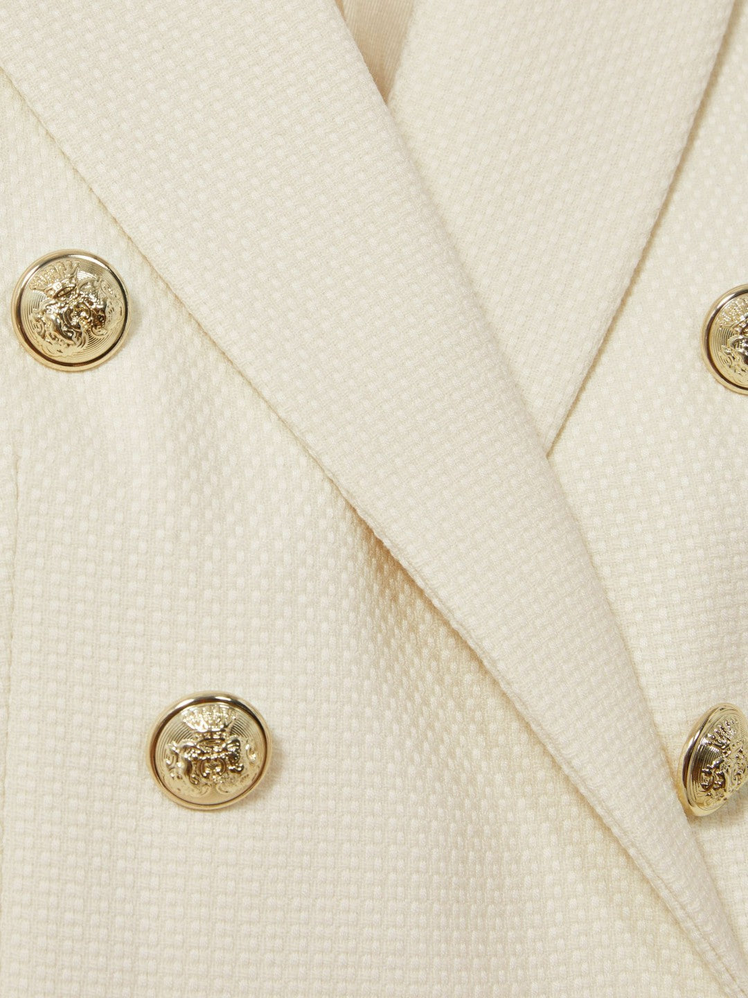 Petite Tailored Fit Textured Double Breasted Blazer in White Women | Reiss