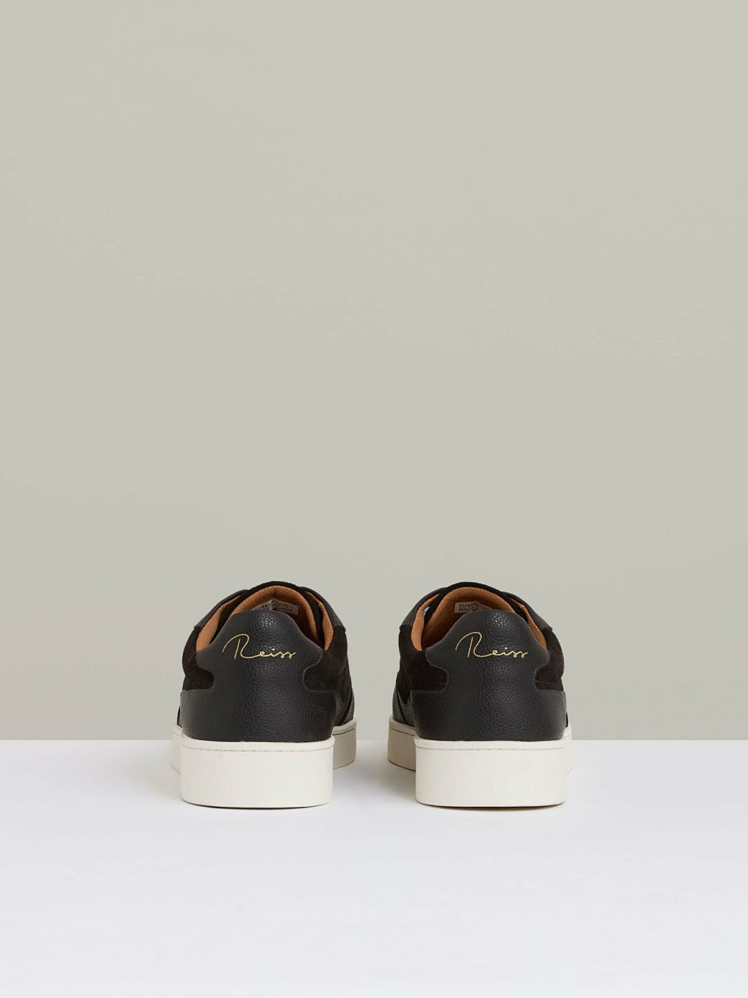 Leather Elasticated-Lace Trainers in Espresso Brown Men | Reiss