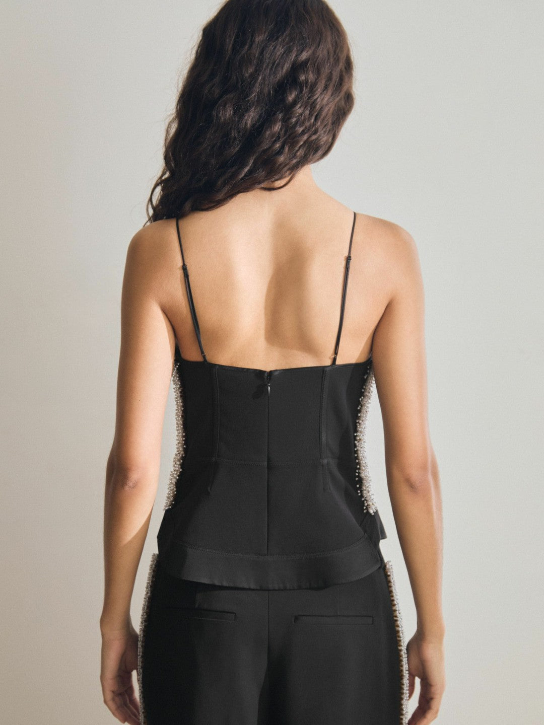 Atelier Embellished Corset Top in Black Women | Reiss