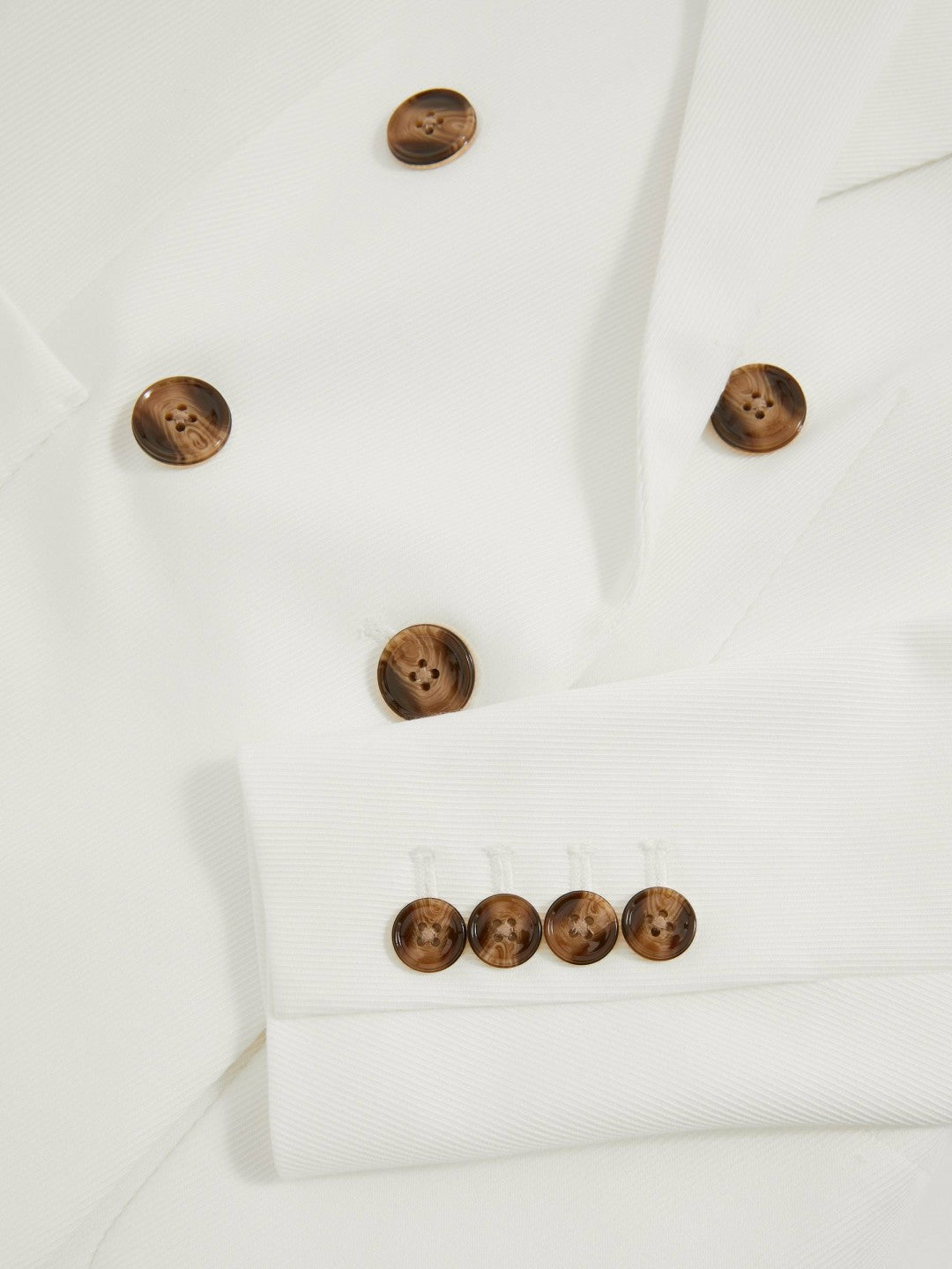 Double-Breasted Notch-Lapel Blazer in White Women | Reiss