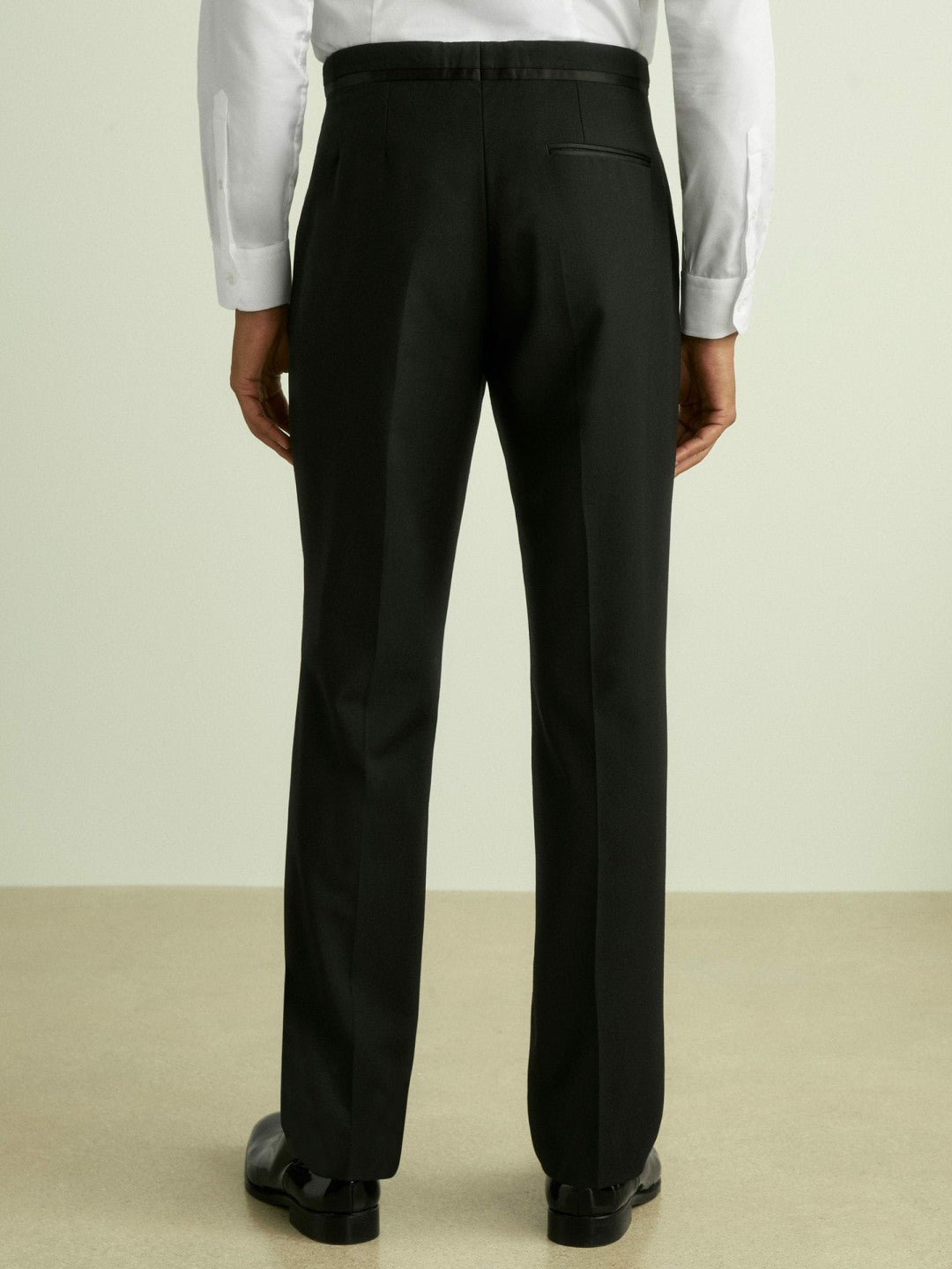 Modern Fit Tuxedo Trousers in Black Men | Reiss