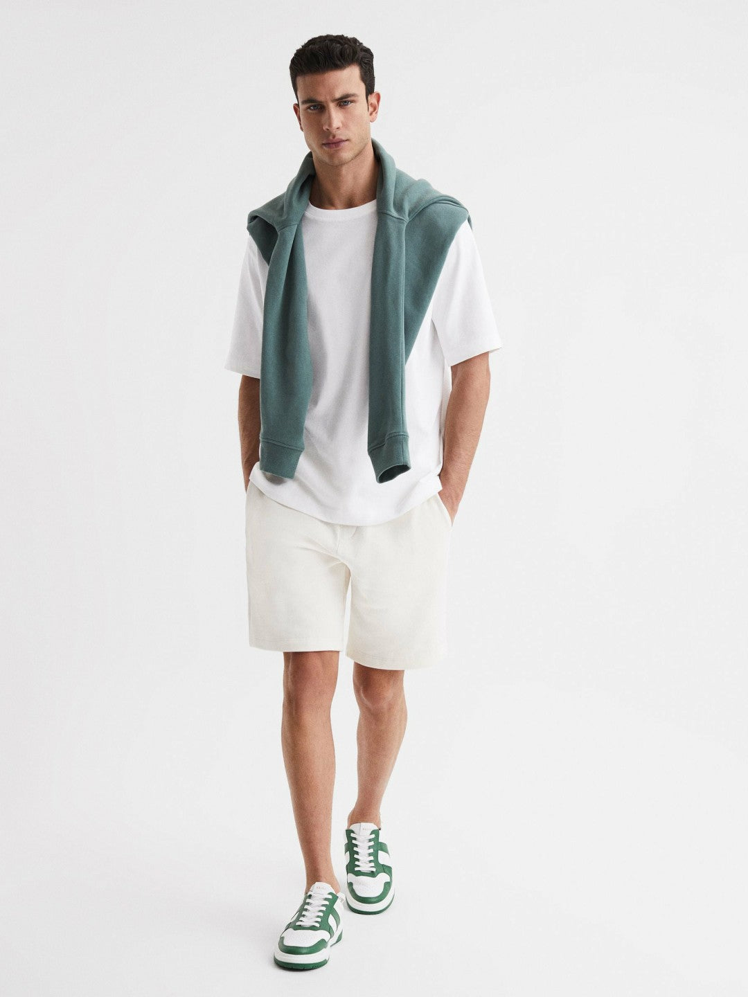 Oversized Garment Dye T-Shirt in White Men | Reiss
