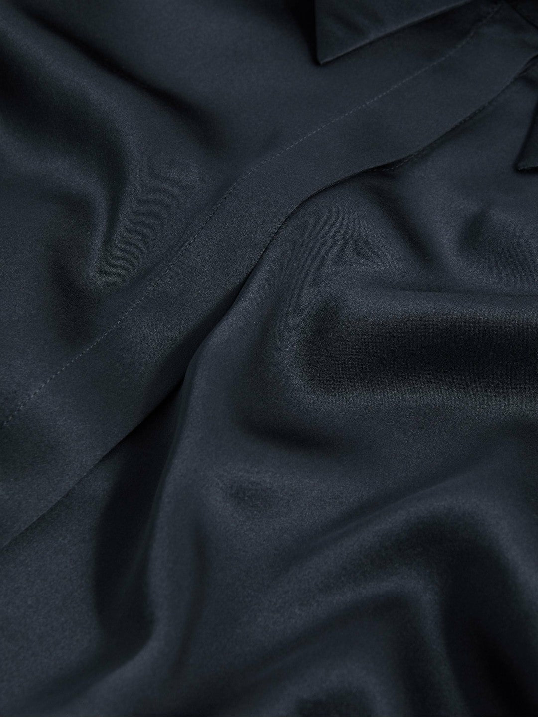 Silk Double-Cuff Button-Through Shirt in Navy Women | Reiss