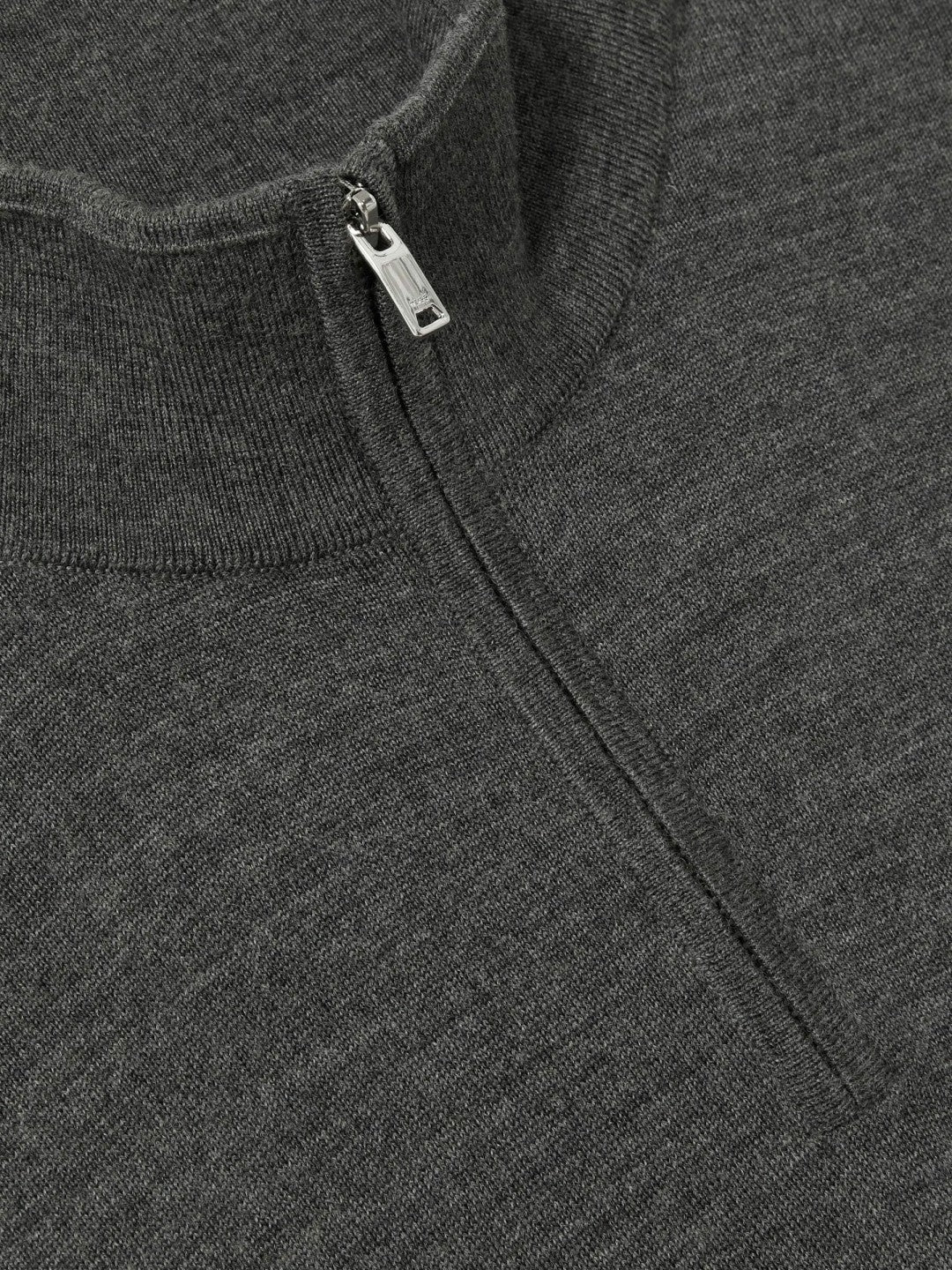 Merino Wool Half-Zip Jumper in Derby Grey Marl Men | Reiss