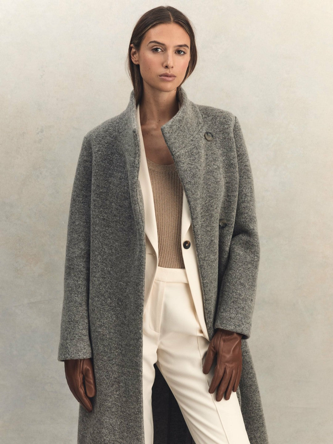 Leather Gloves in Tan Women | Reiss