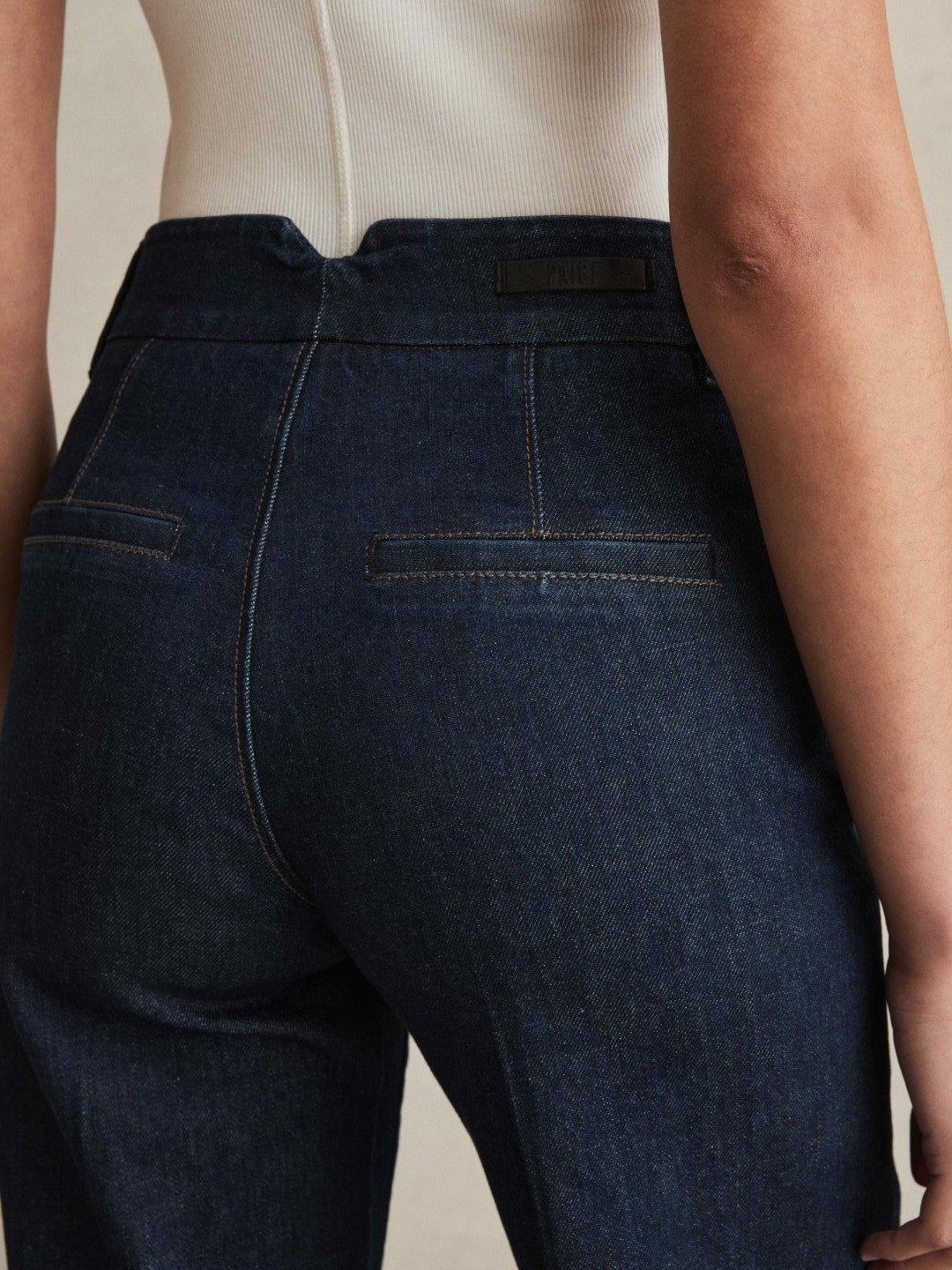 Paige Petite Wide-Leg Jeans in Dark Edinburgh Blue Women | Reiss