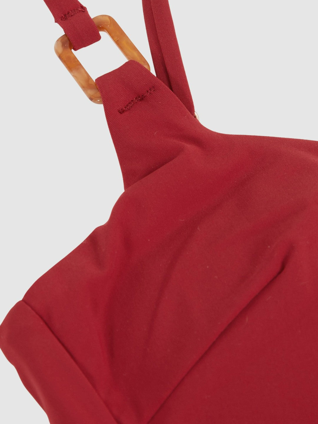 Cut-Out Detail Bikini Top in Dark Red Women | Reiss