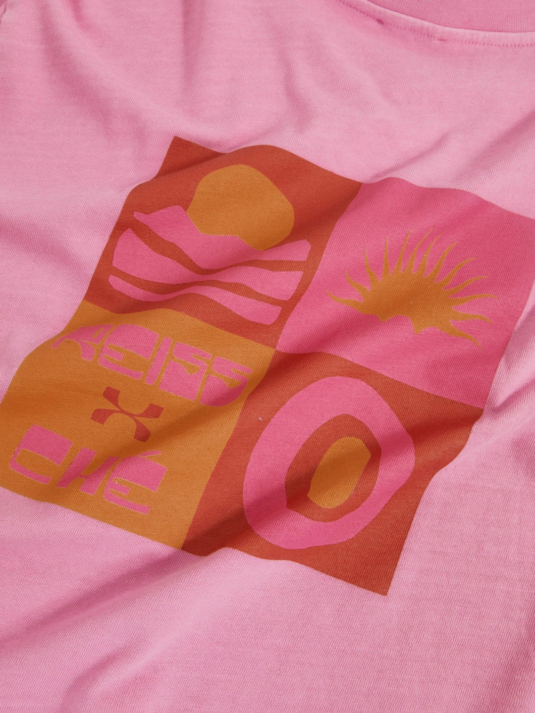 | Ché Cotton-Linen Sunset T-Shirt in Pink Men | Reiss