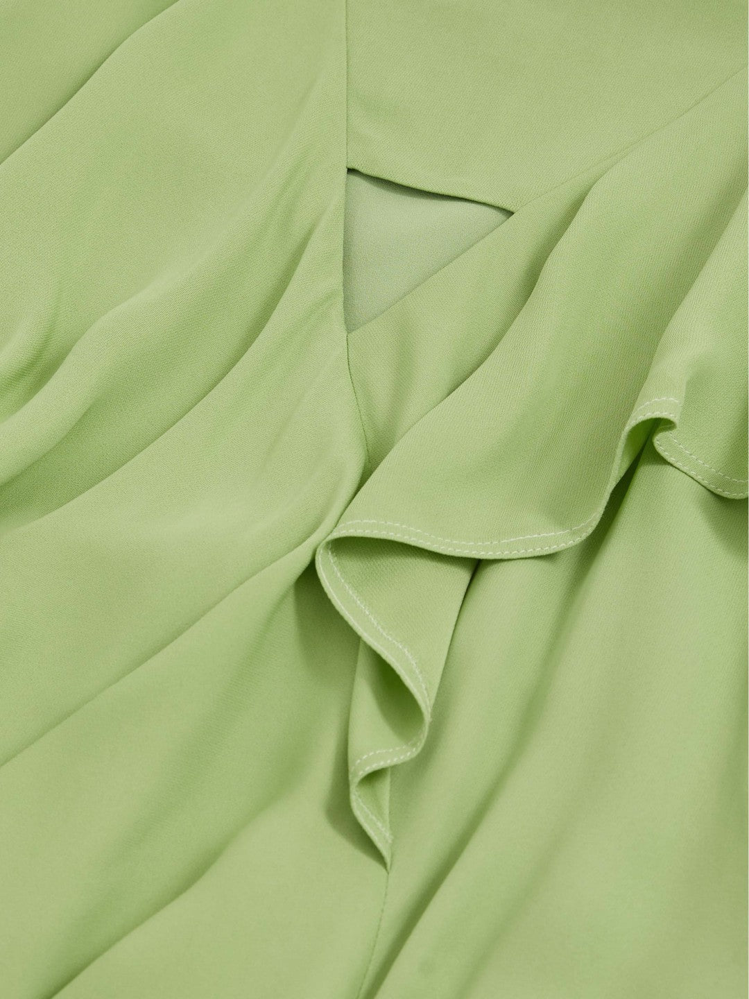 Ruffle-Detail Midi Dress in Green Women | Reiss