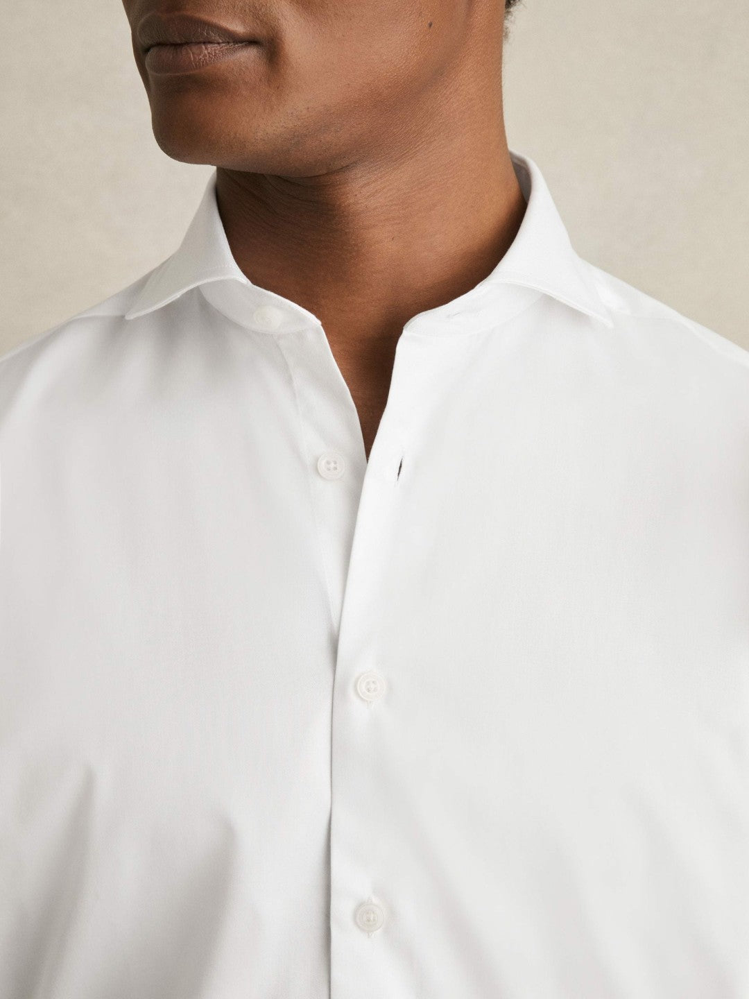 Regular Fit Slim-Fit Cotton Double-Cuff Shirt in White Men | Reiss