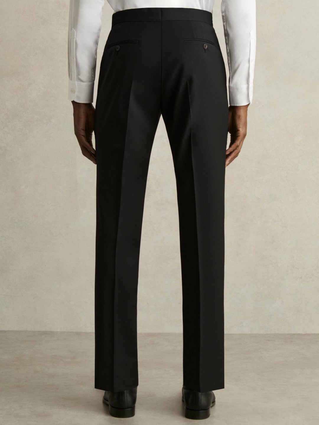 Slim-Fit Wool-Blend Suit Trousers in Black Men | Reiss