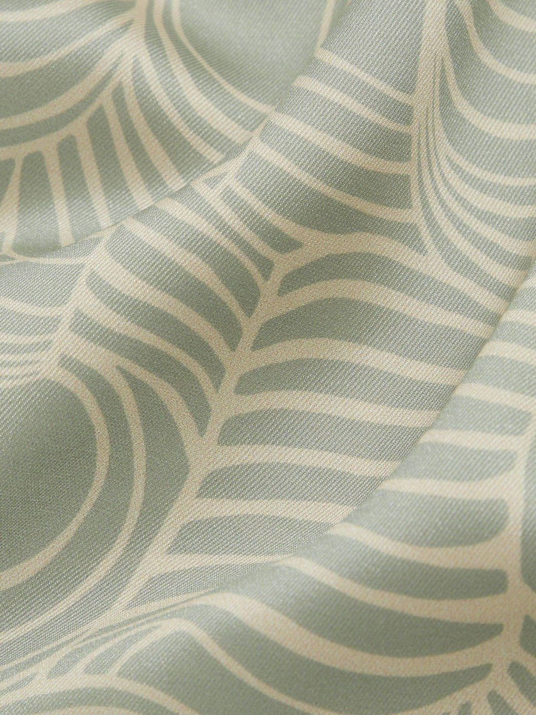 Wave Print Cuban Collar Shirt in Sage Green Men | Reiss