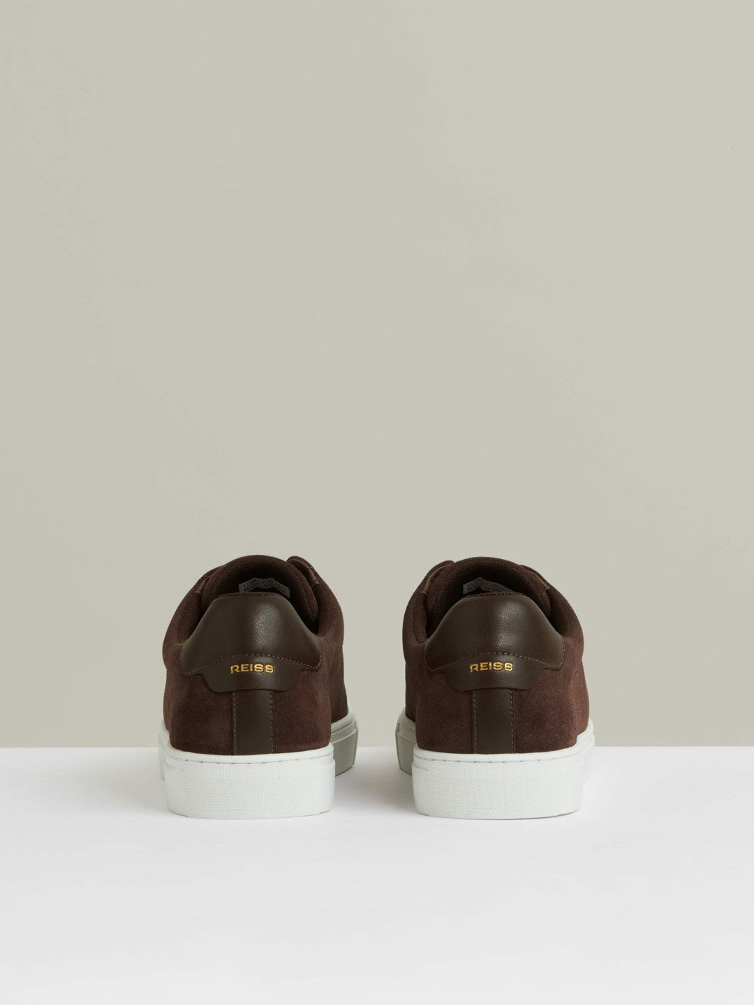 Suede Slip-On Elasticated Trainers in Chocolate Brown Men | Reiss