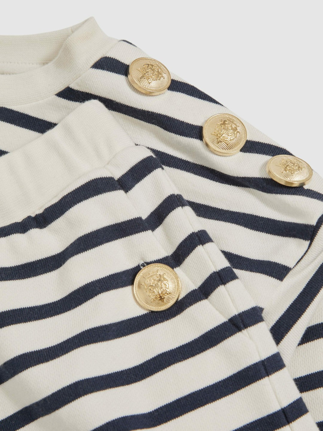 9-13 yrs Stripe Sweatshirt and Shorts Set Cotton-Blend in Navy/Ivory Children & Baby | Reiss