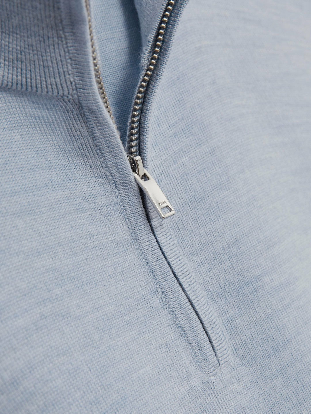Merino Wool Half-Zip Jumper in Soft Blue Men | Reiss