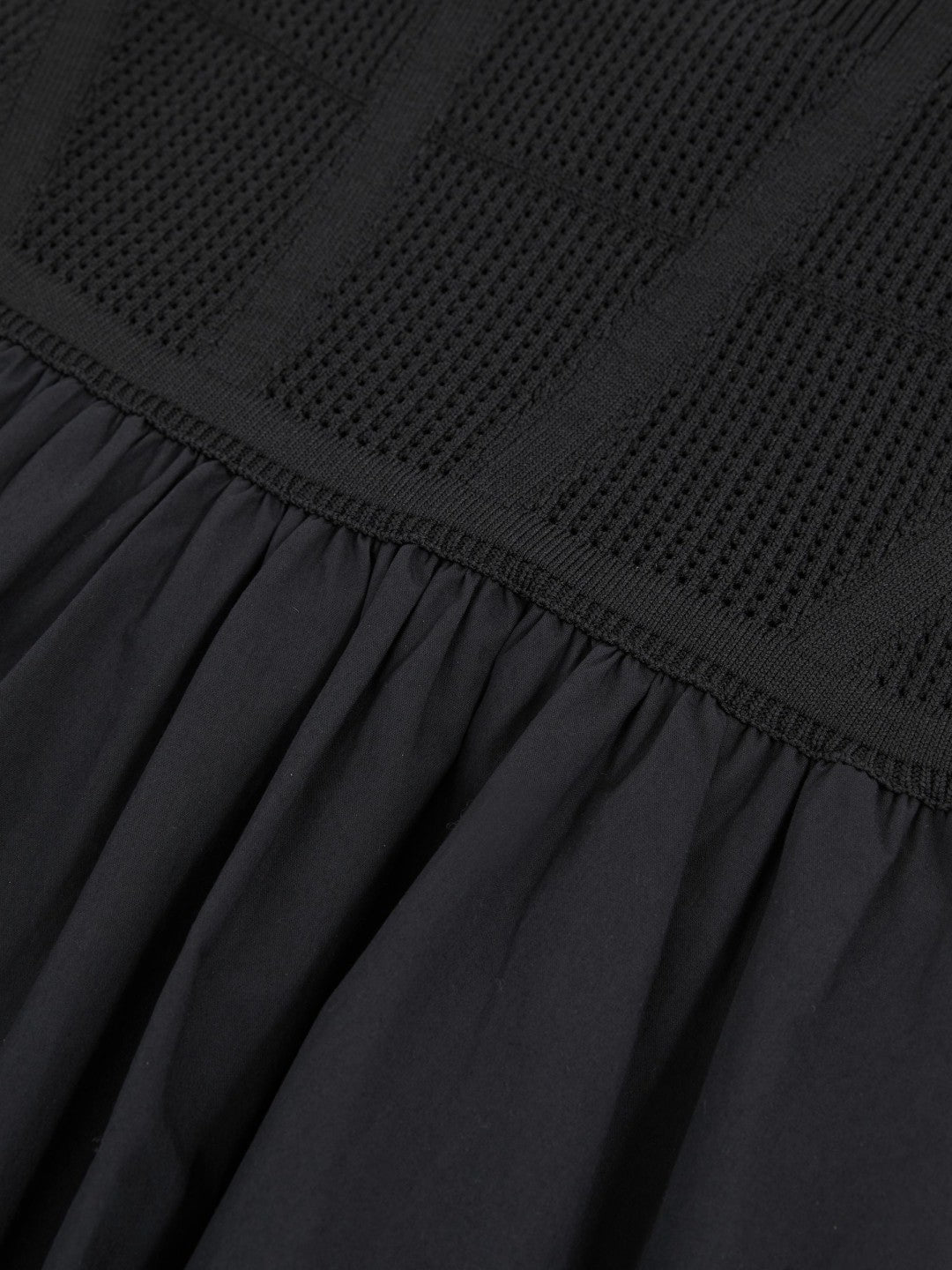 Perforated-Knit Cotton-Skirt Midi Dress in Navy Women | Reiss