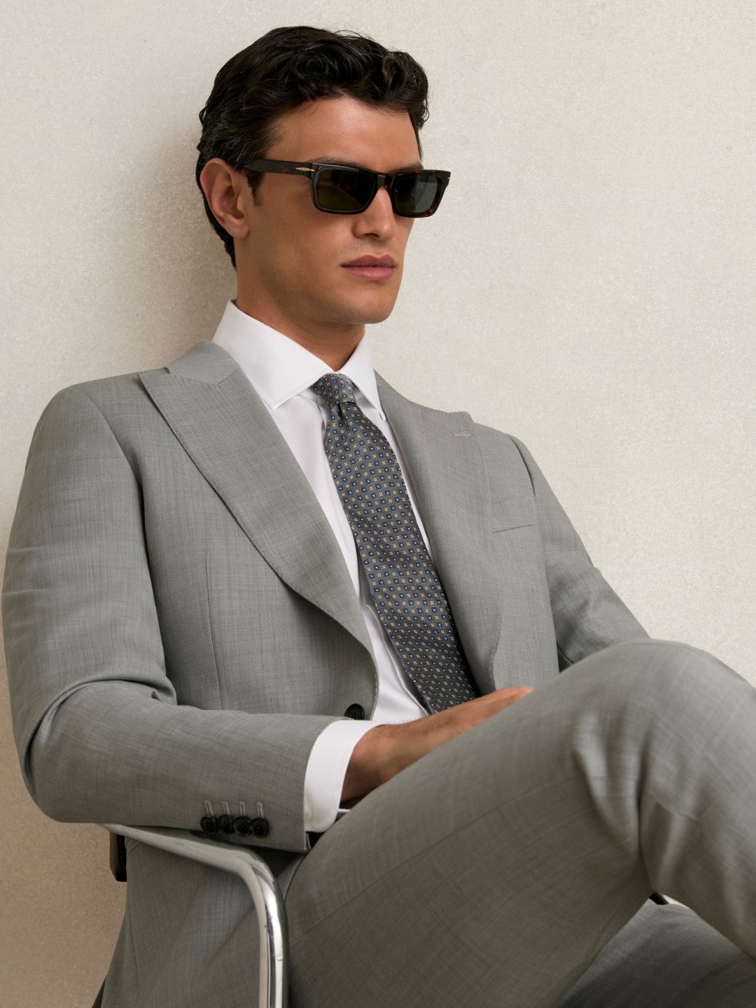 Slim-Fit Wool Single Breasted Suit Blazer in Mid Grey Men | Reiss