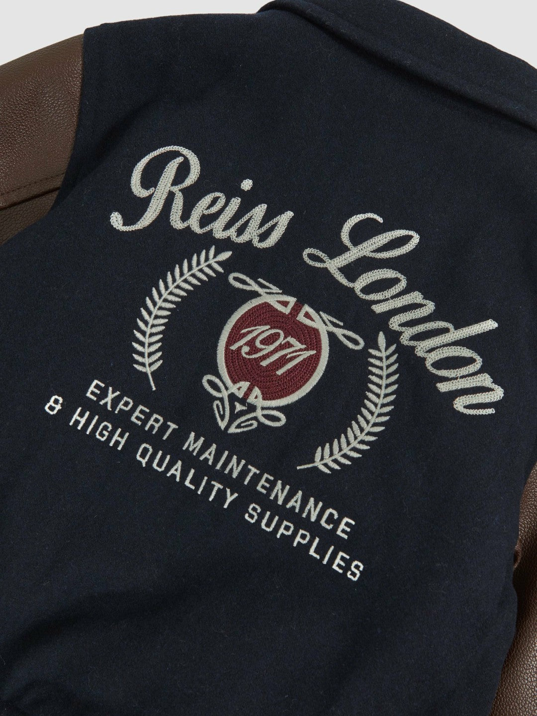 13-14 yrs Motor Cars Press-Stud Bomber Jacket in Navy/Brown Children & Baby | Reiss