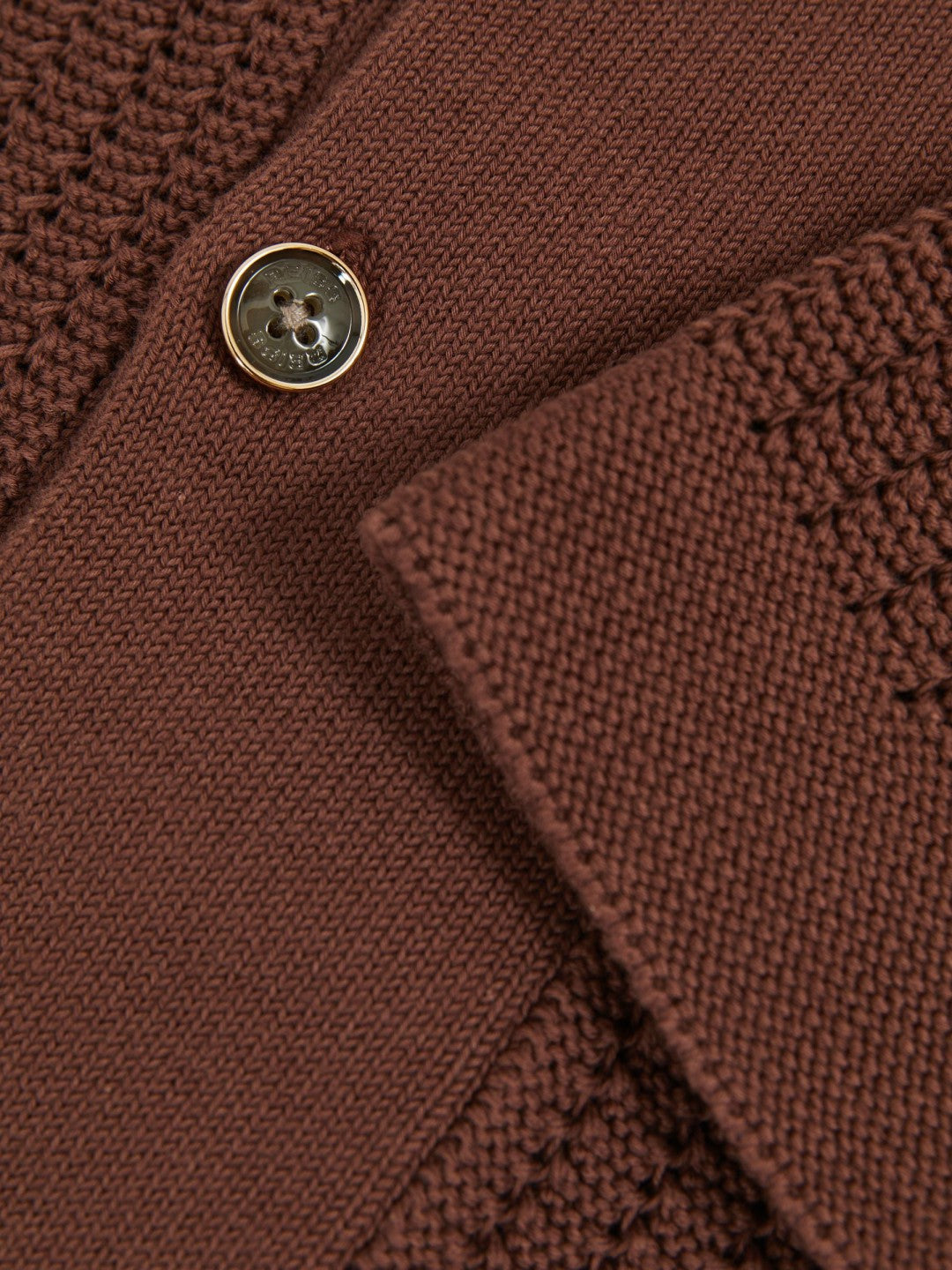 Cotton Textured-Knit Cuban-Collar Shirt in Tobacco Brown Men | Reiss