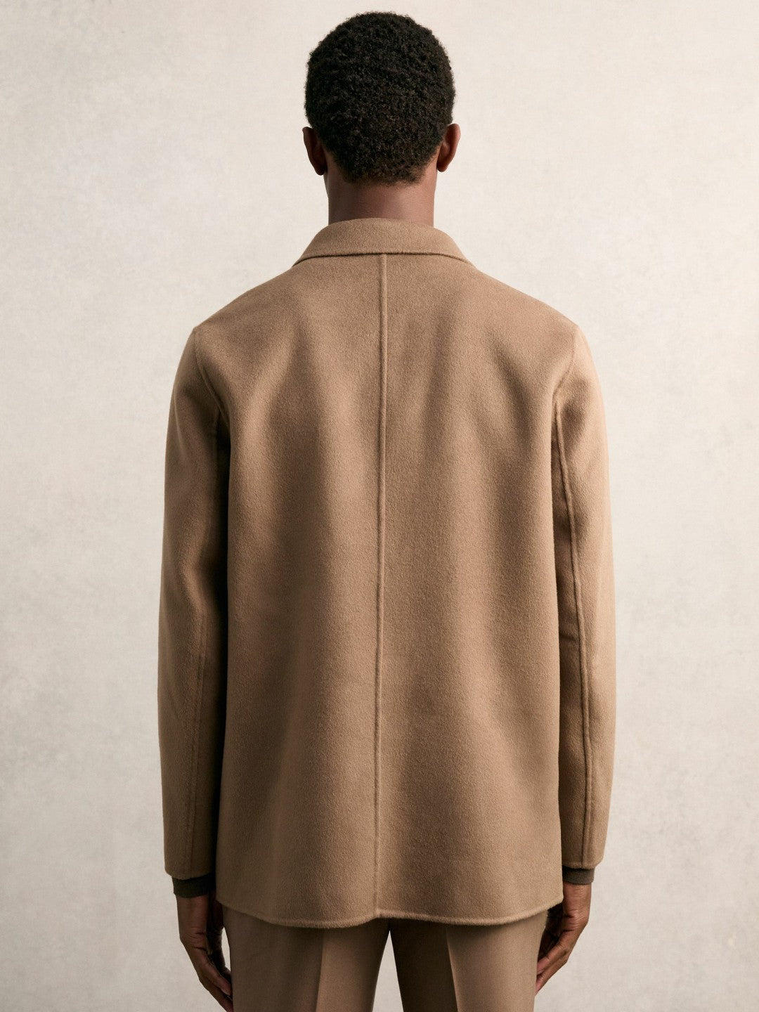 Wool Blend Double Face Button Jacket in Brown Men | Reiss