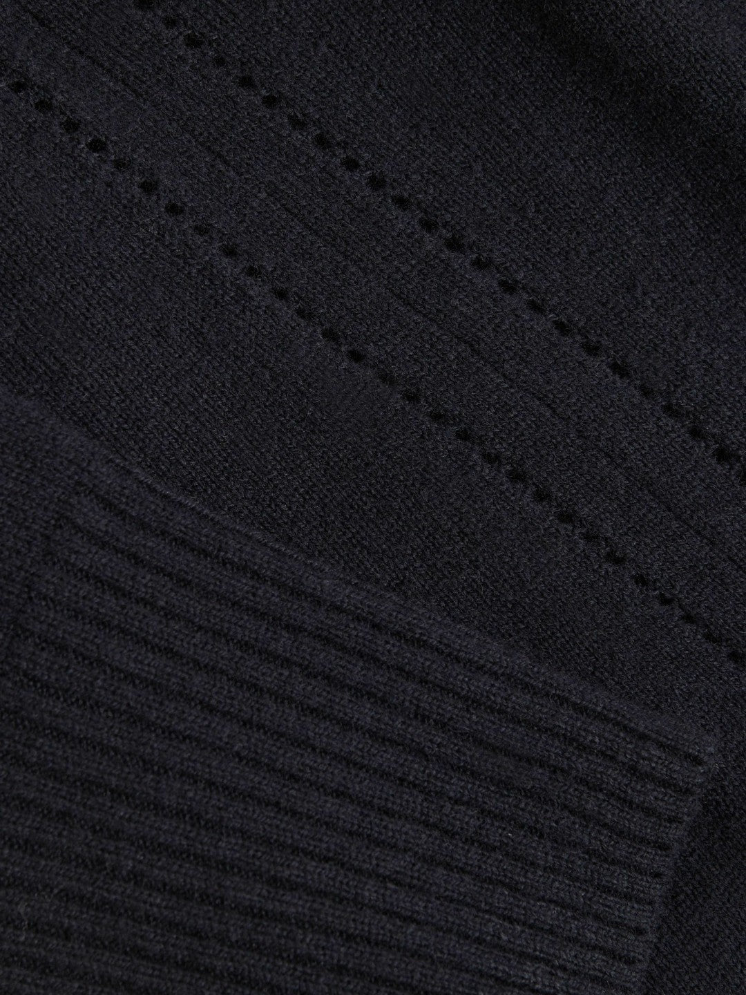 Wool-Blend Open-Stitch Jumper with Cashmere in Navy Women | Reiss