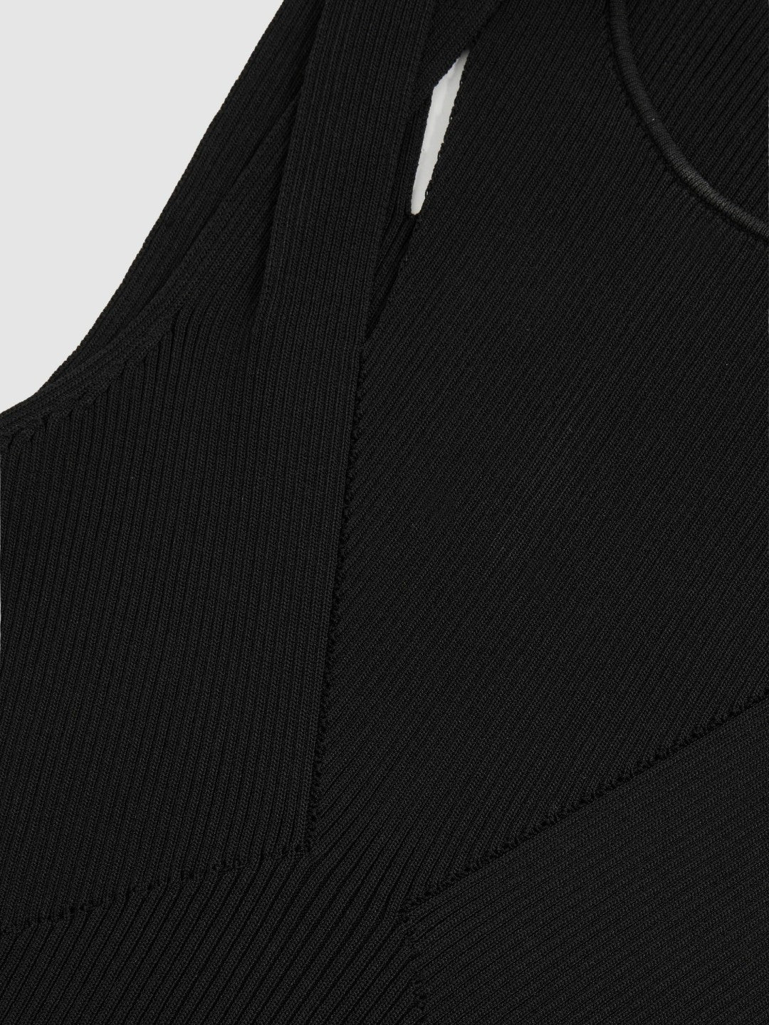 Cut-Out Rib-Knit Vest in Black Women | Reiss