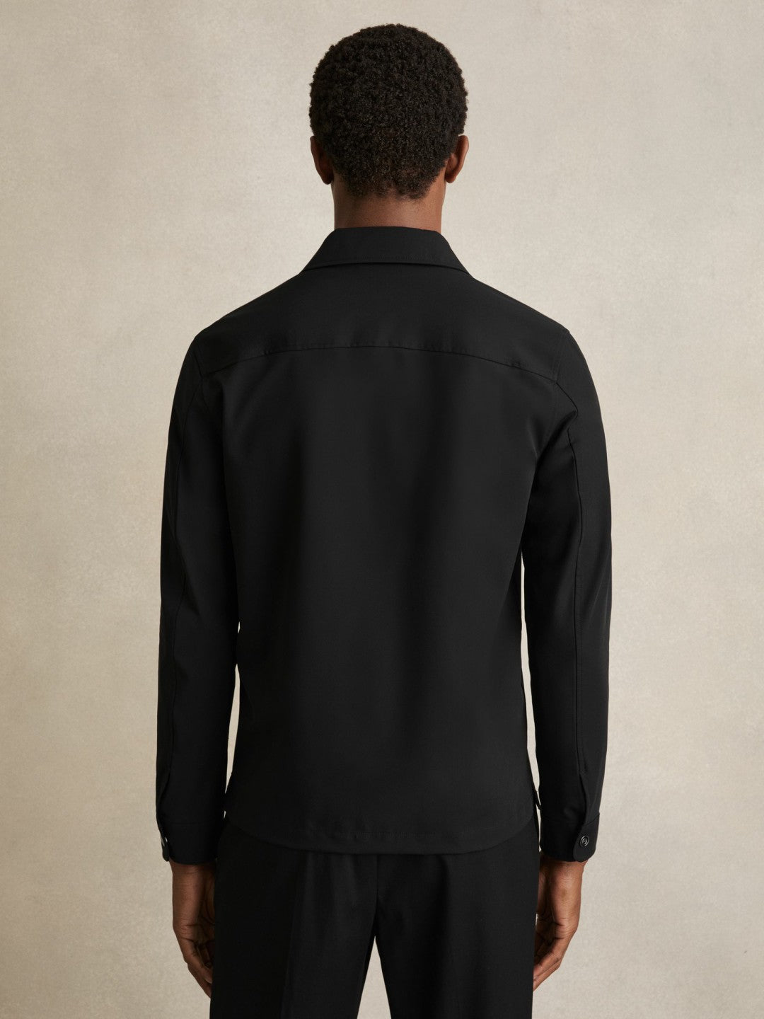Technical Zip-Through Overshirt in Black Men | Reiss