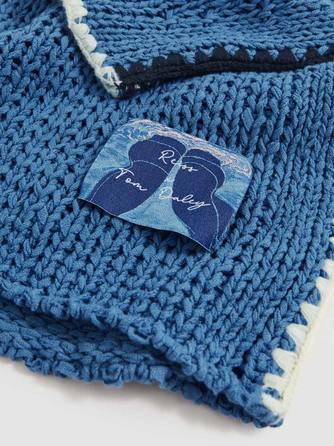 | Tom Daley Chunky Knit Jumper in Soft Blue Men | Reiss