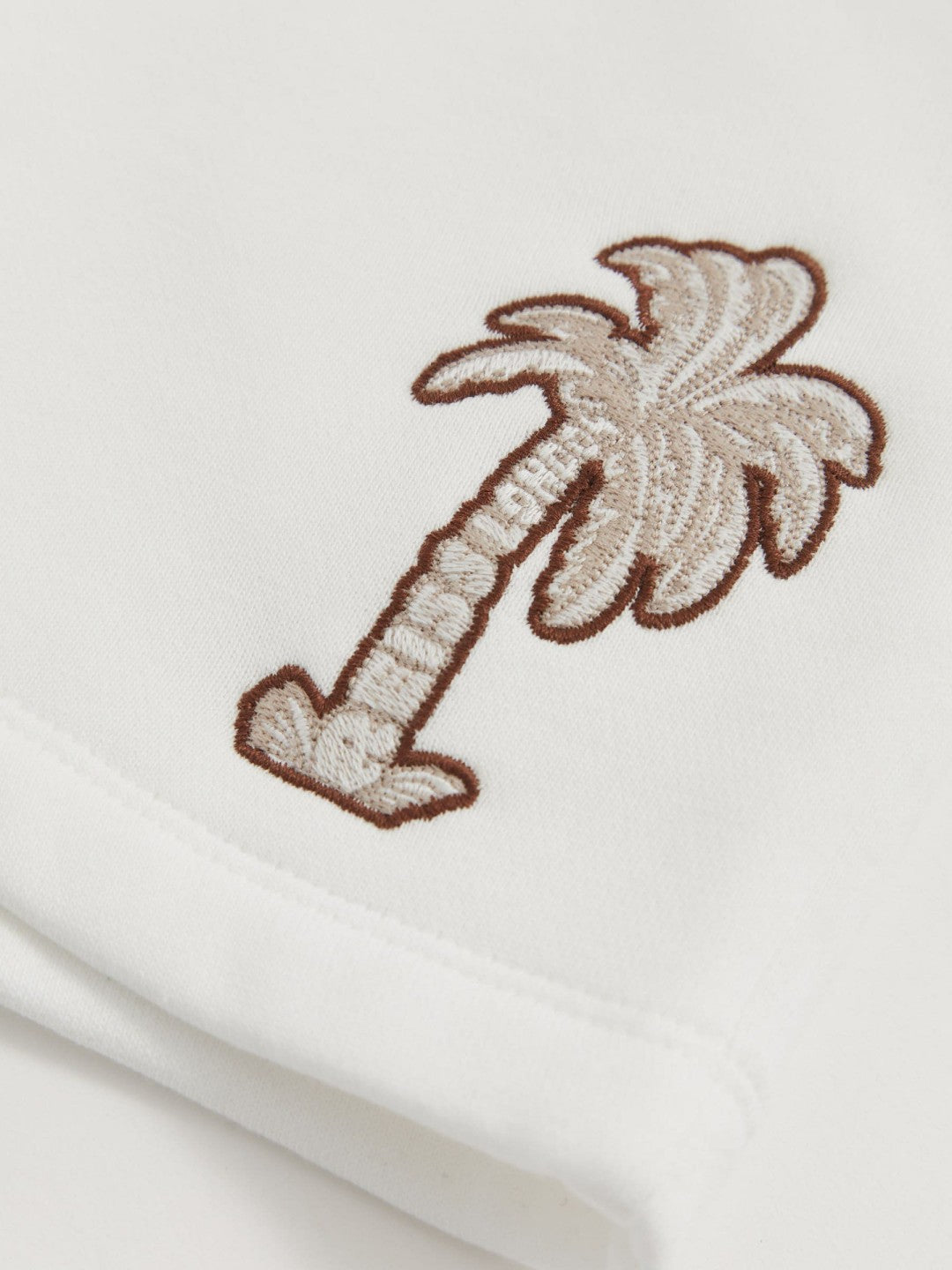 13-14 yrs Cotton Blend Palm Embroidered Shorts in Off White Children & Baby | Reiss