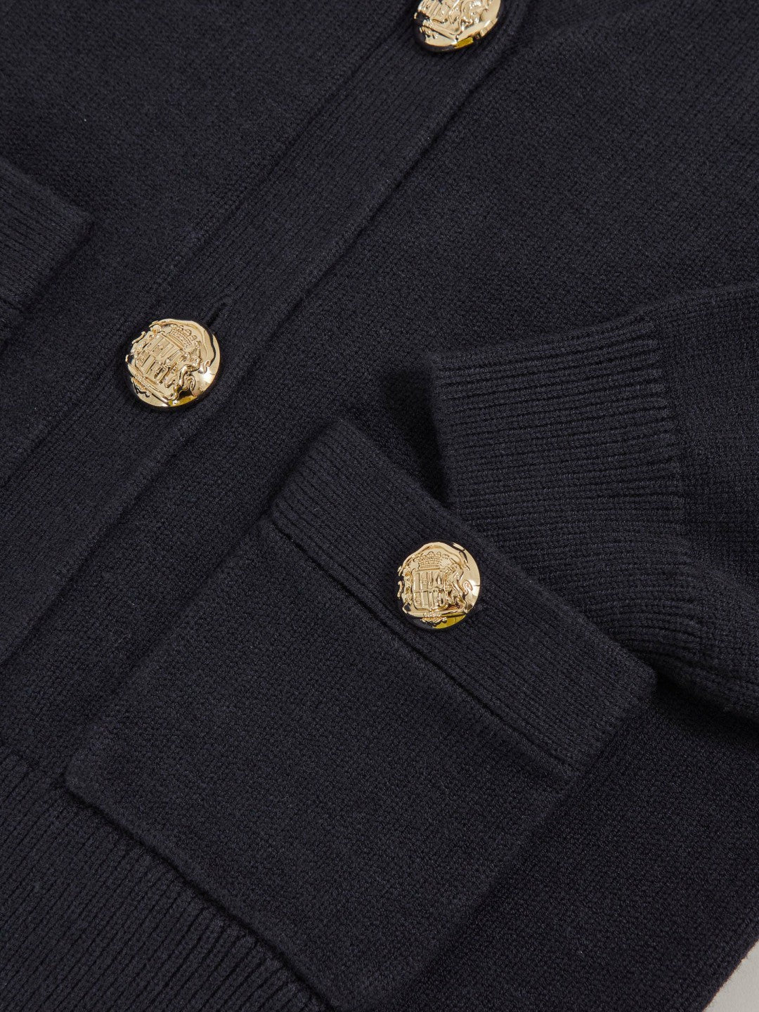 3-9 yrs Knitted Embossed-Button Cardigan in Navy Children & Baby | Reiss