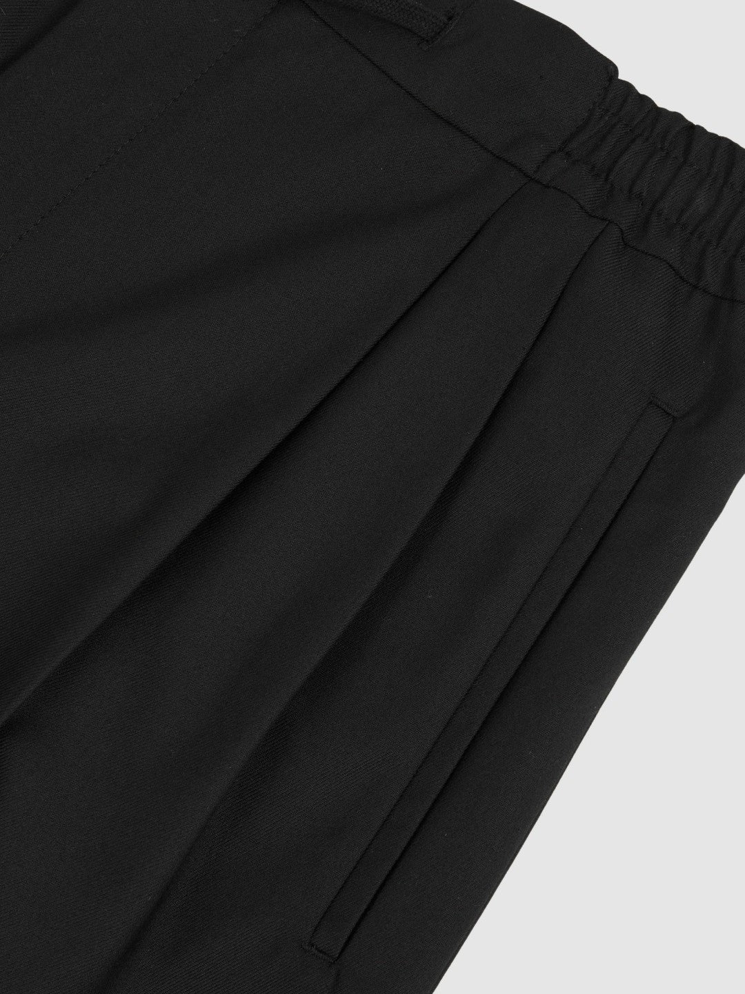 Relaxed-Fit Twill Drawstring Trousers in Black Men | Reiss