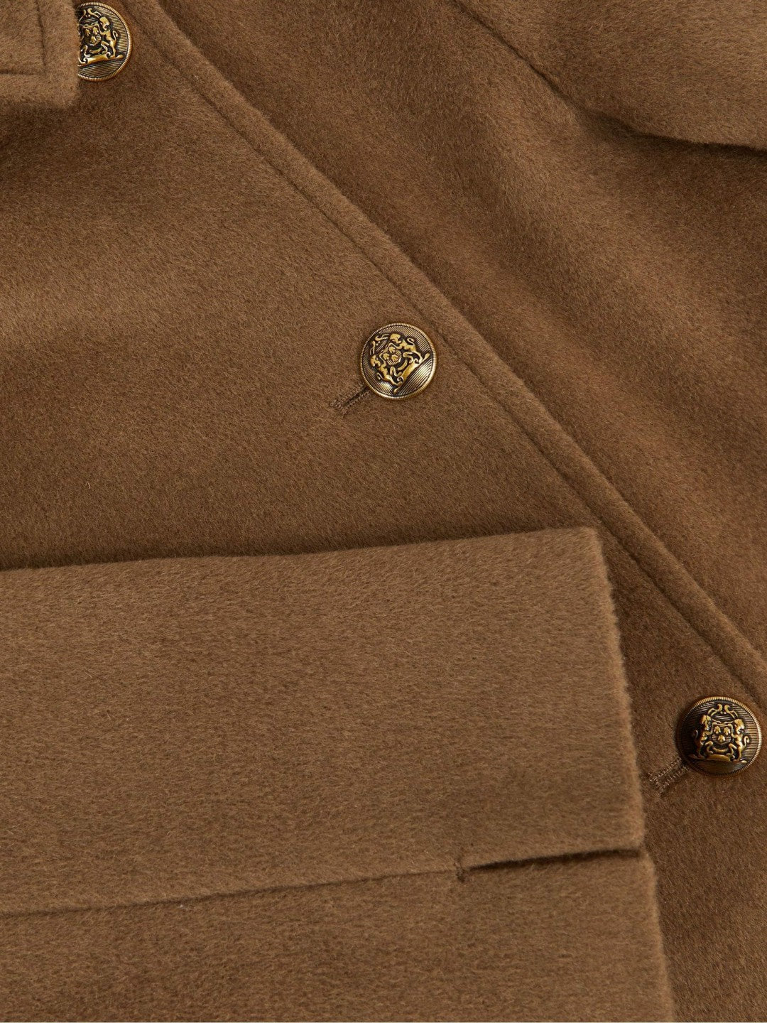 9-13 yrs Wool-Blend Double-Breasted Coat in Camel Children & Baby | Reiss