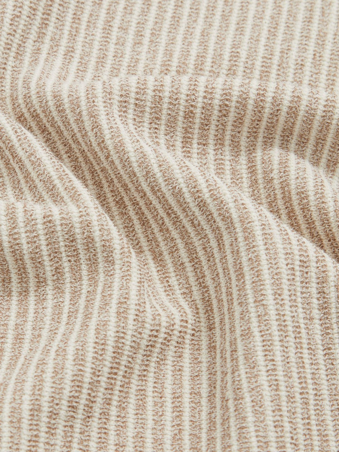 Cotton-Blend Stripe Polo Shirt in Ecru/Taupe Brown Men | Reiss