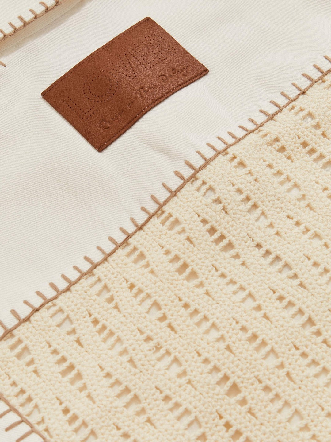 | Tom Daley Crochet Denim Jacket in Off White Men | Reiss