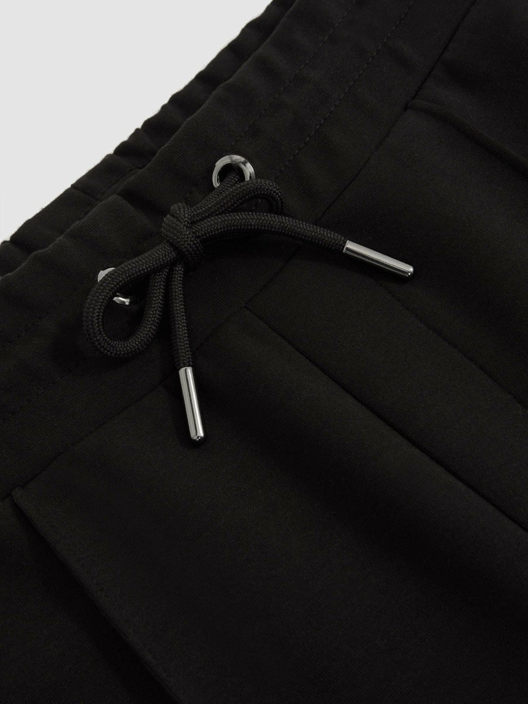 Interlock Drawstring Joggers in Black Men | Reiss