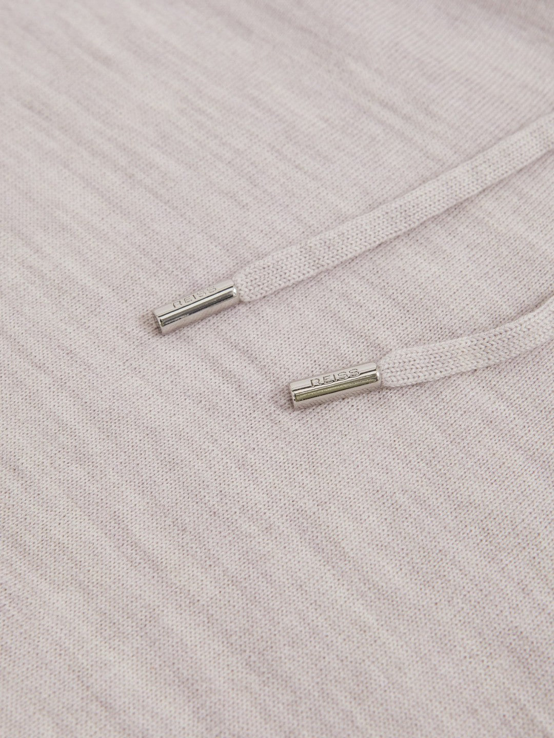 Merino Wool Drawstring Hoodie in Wicker Brown Melange Men | Reiss