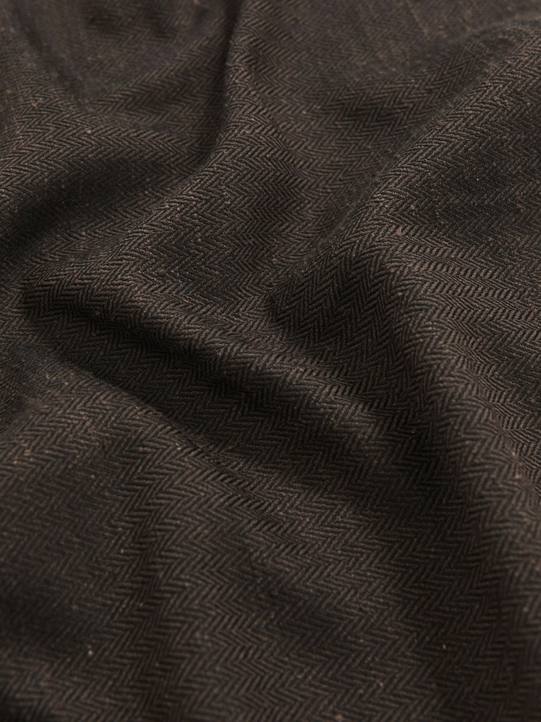 Silk Blend Herringbone Pocket Square in Chocolate Brown Men | Reiss