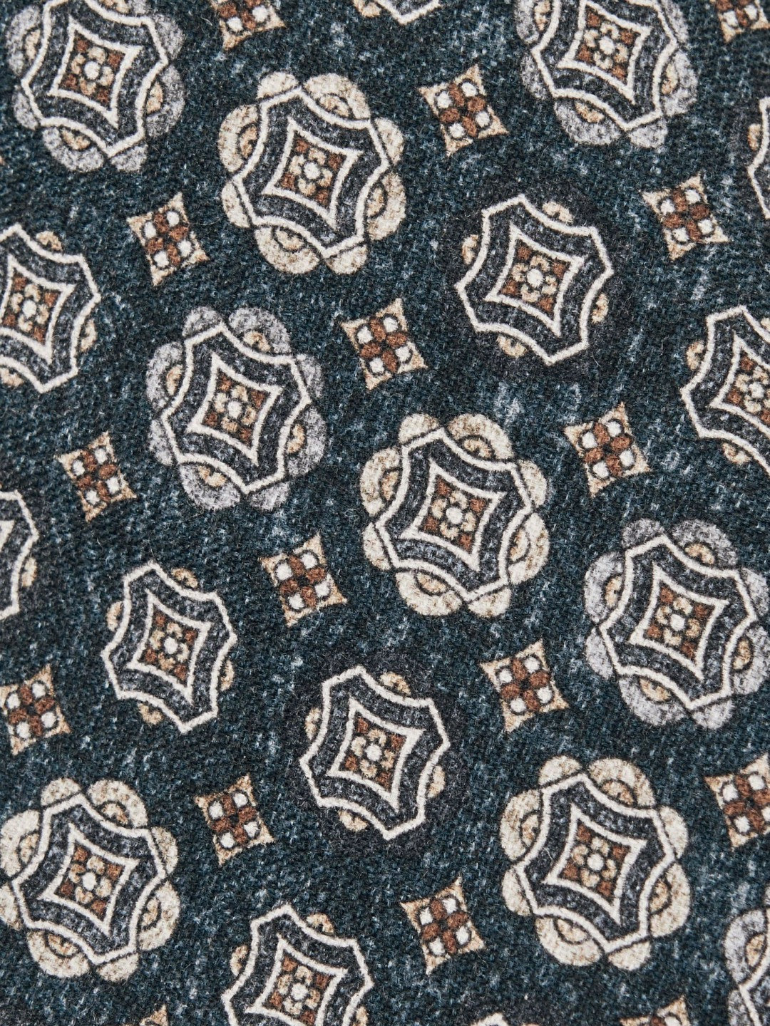 Silk Medallion Print Tie in Indigo Melange Men | Reiss