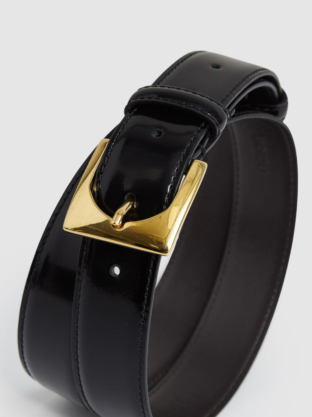 Suede Square Buckle Belt in Black Women | Reiss